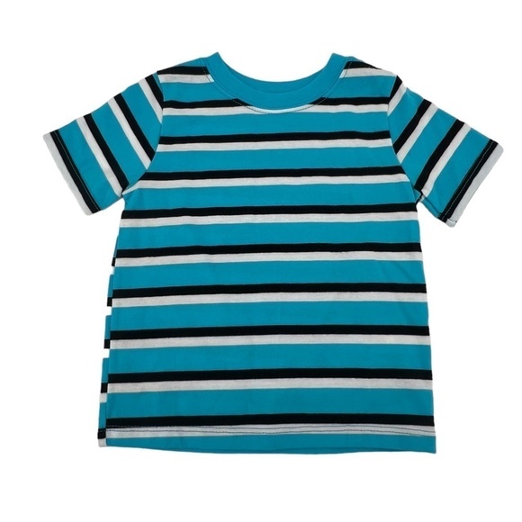 Garanimals Baby Blue Black White Striped Short Sleeve T-Shirt Size 18 Months - Picture 1 of 4
